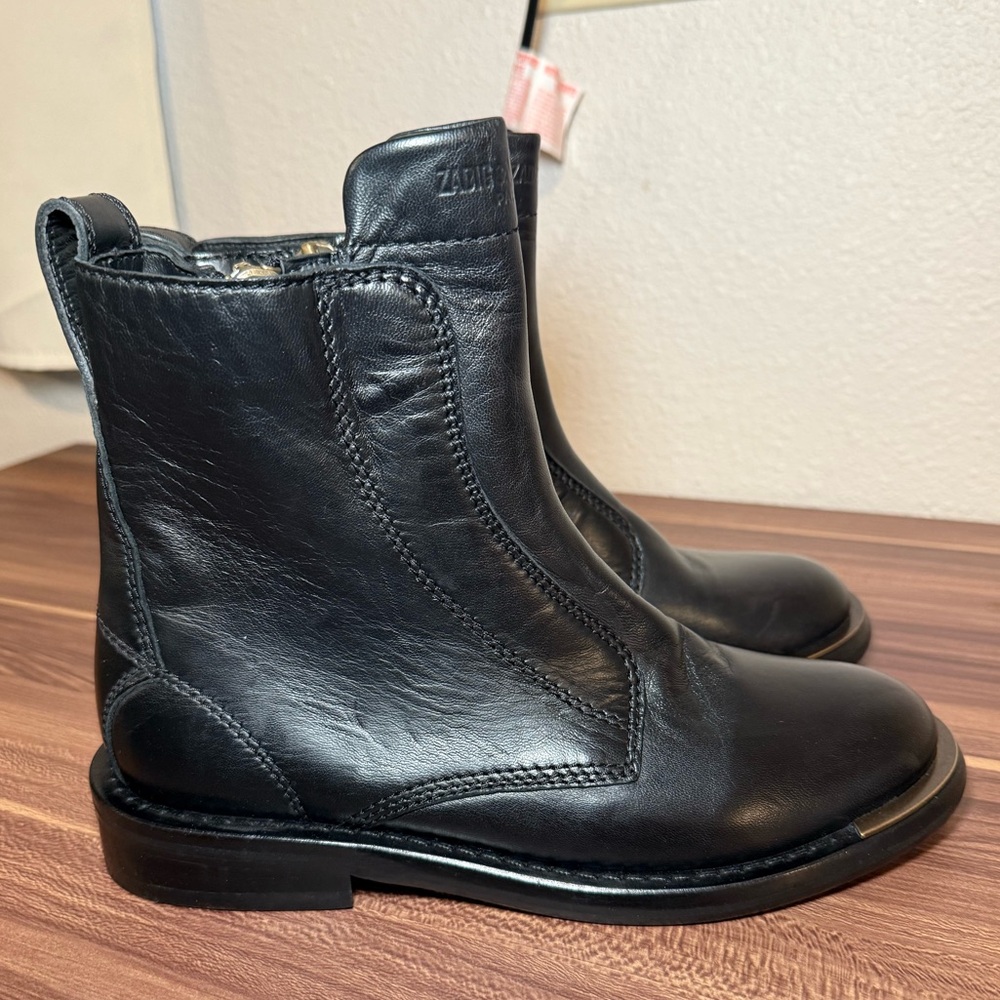 Zadig & Voltaire Laureen Metal Toe Ankle Boots NWOT Size 37 - Picture 9 of 9